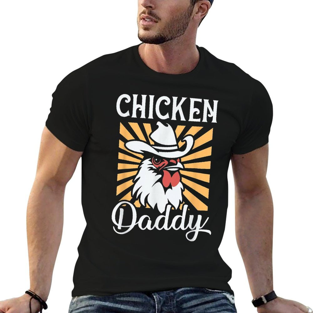 Chicken Daddy Vintage Poultry Farmer Funny Fathers Day Mens  Affordable Price T-Shirt