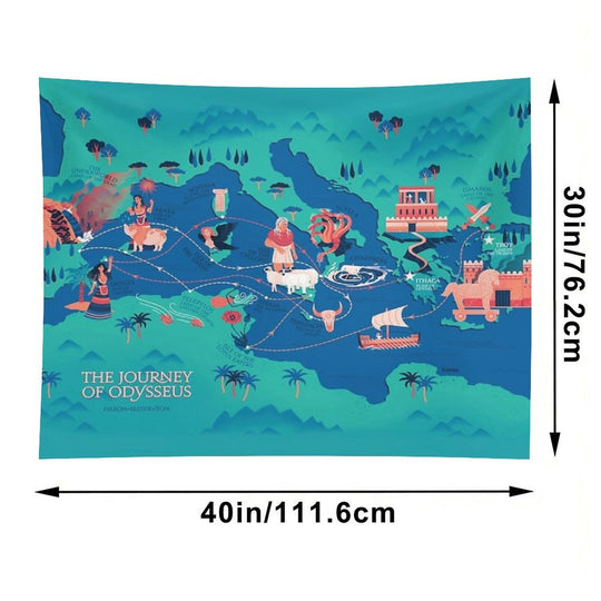 Odyssey Map - The Journey of Odysseus Tapestry