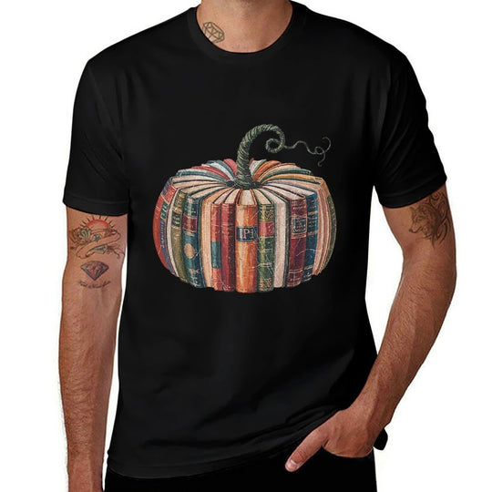 Fall Book Pumpkin Retro Reading Halloween Teacher  Breathable T-Shirt
