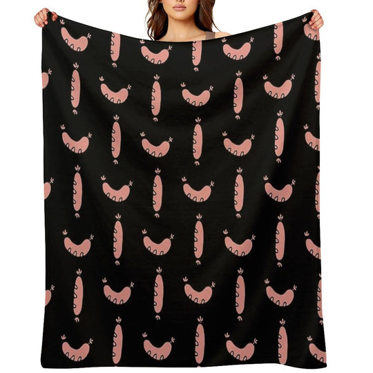 Sausages - The Breakfast of Champions Machine-washable Throw Blanket