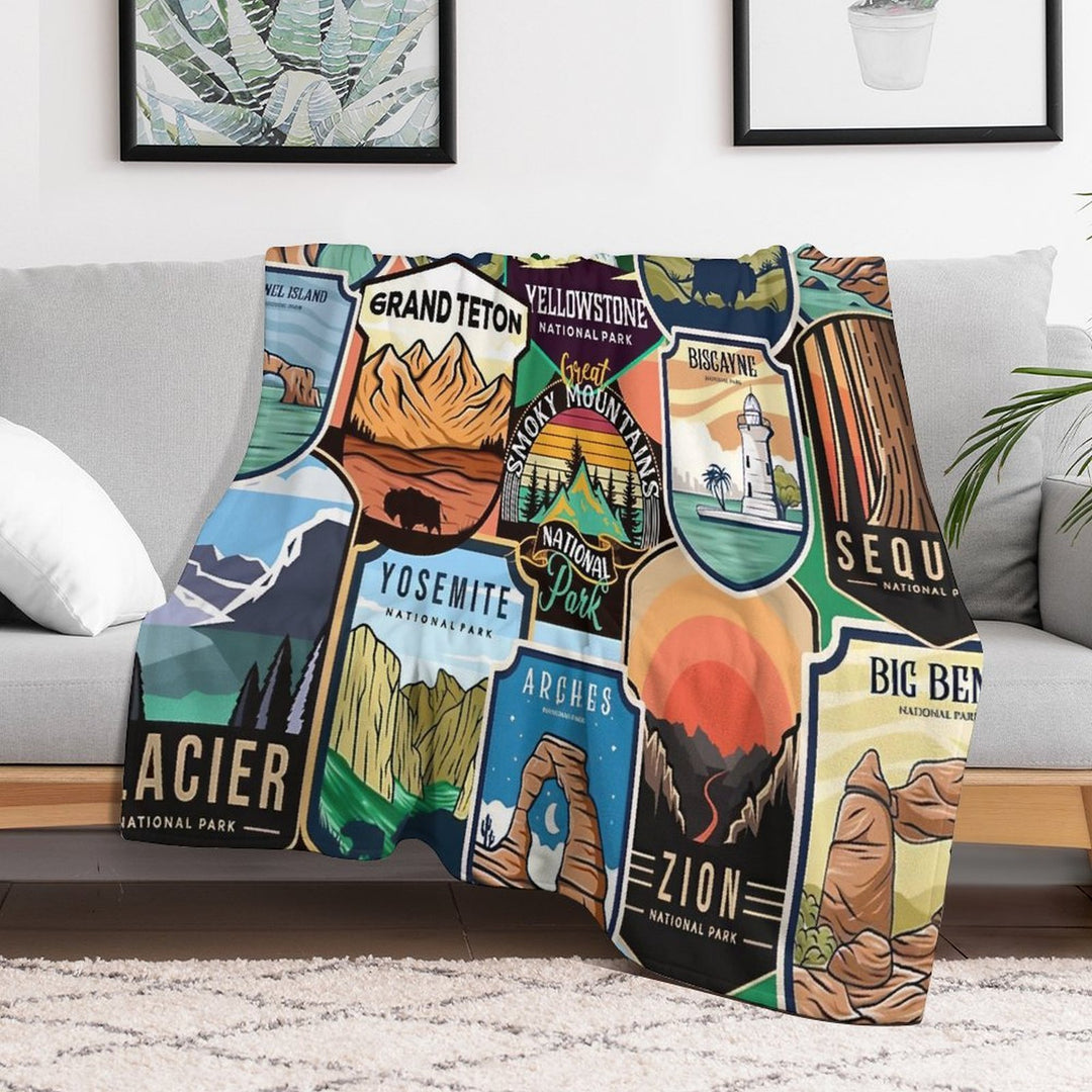 National Parks Logo Design Versatility Throw Blanket