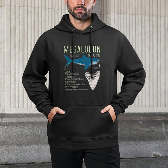 Megalodon  Meg Facts Funny Shark Lover Gift Adjustable Hood Hoodie