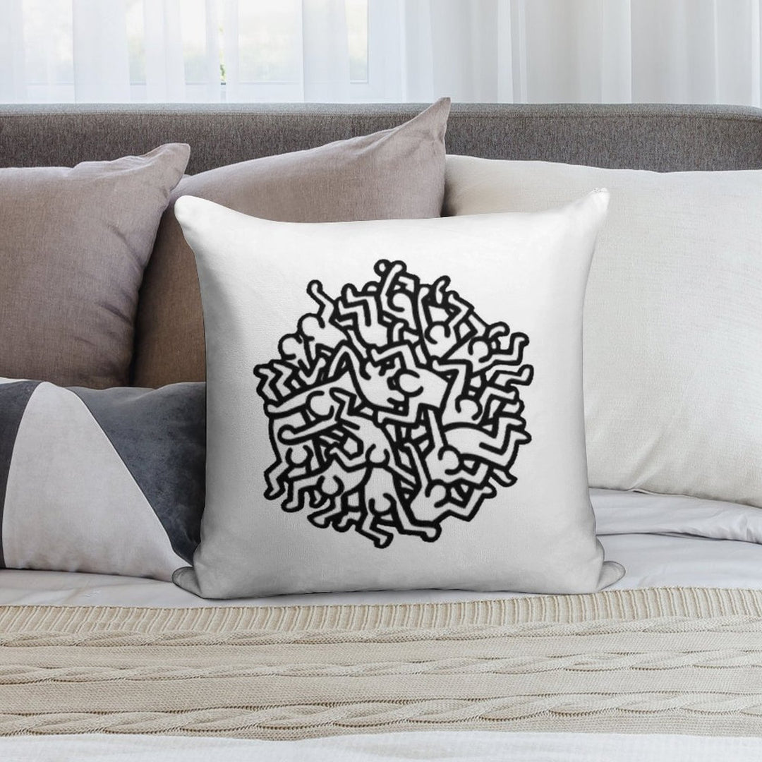 Haring Pop Art Soft Decorative Cover Throw Pillow