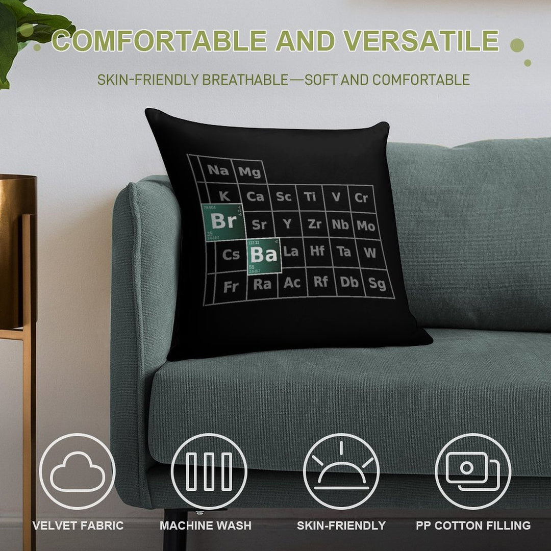 Breaking Bad Periodic Table Soft Washable Throw Pillow