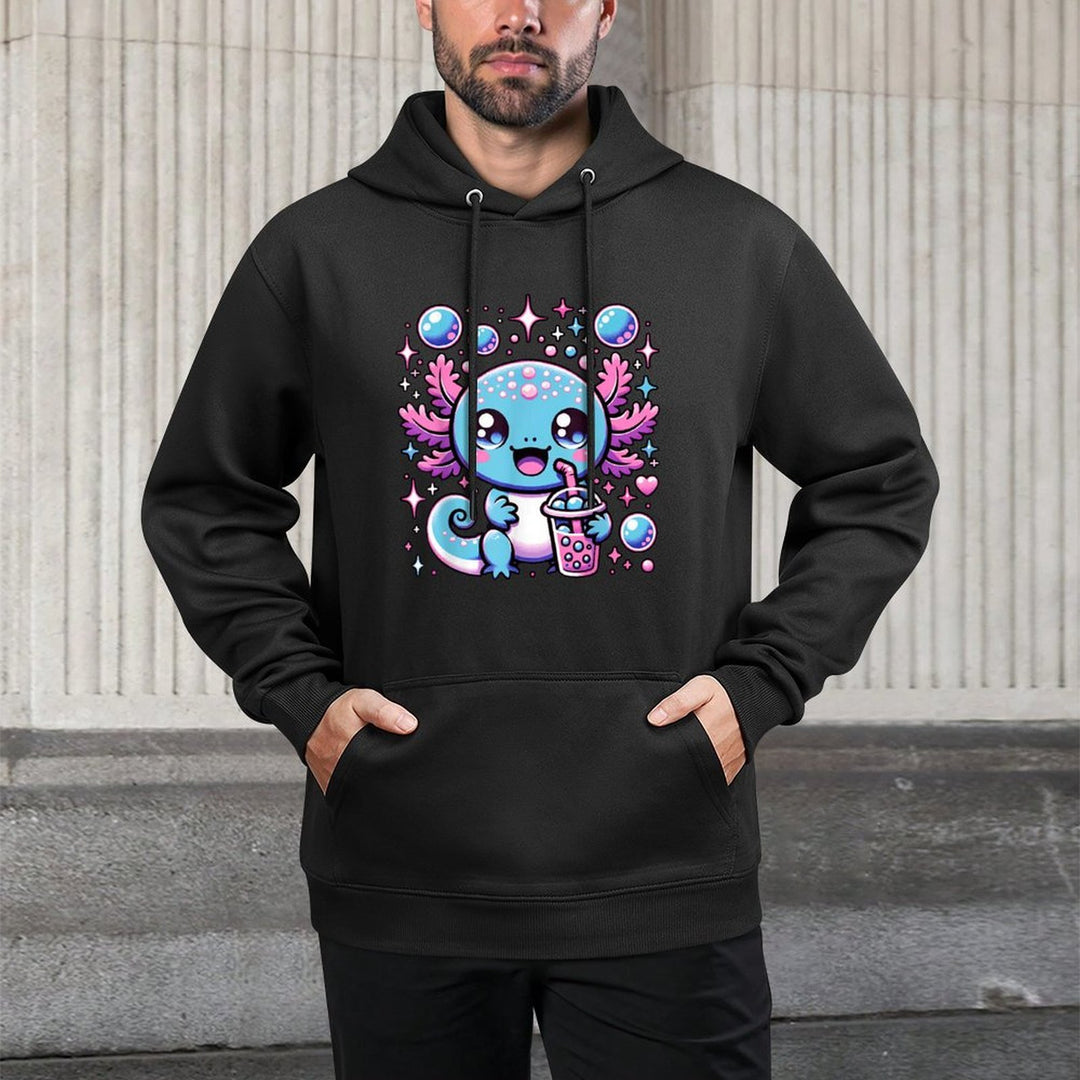 Cute Axolotl Bubble Boba Tea Anime Girls Boys Kids Women Shape Retention Hoodie