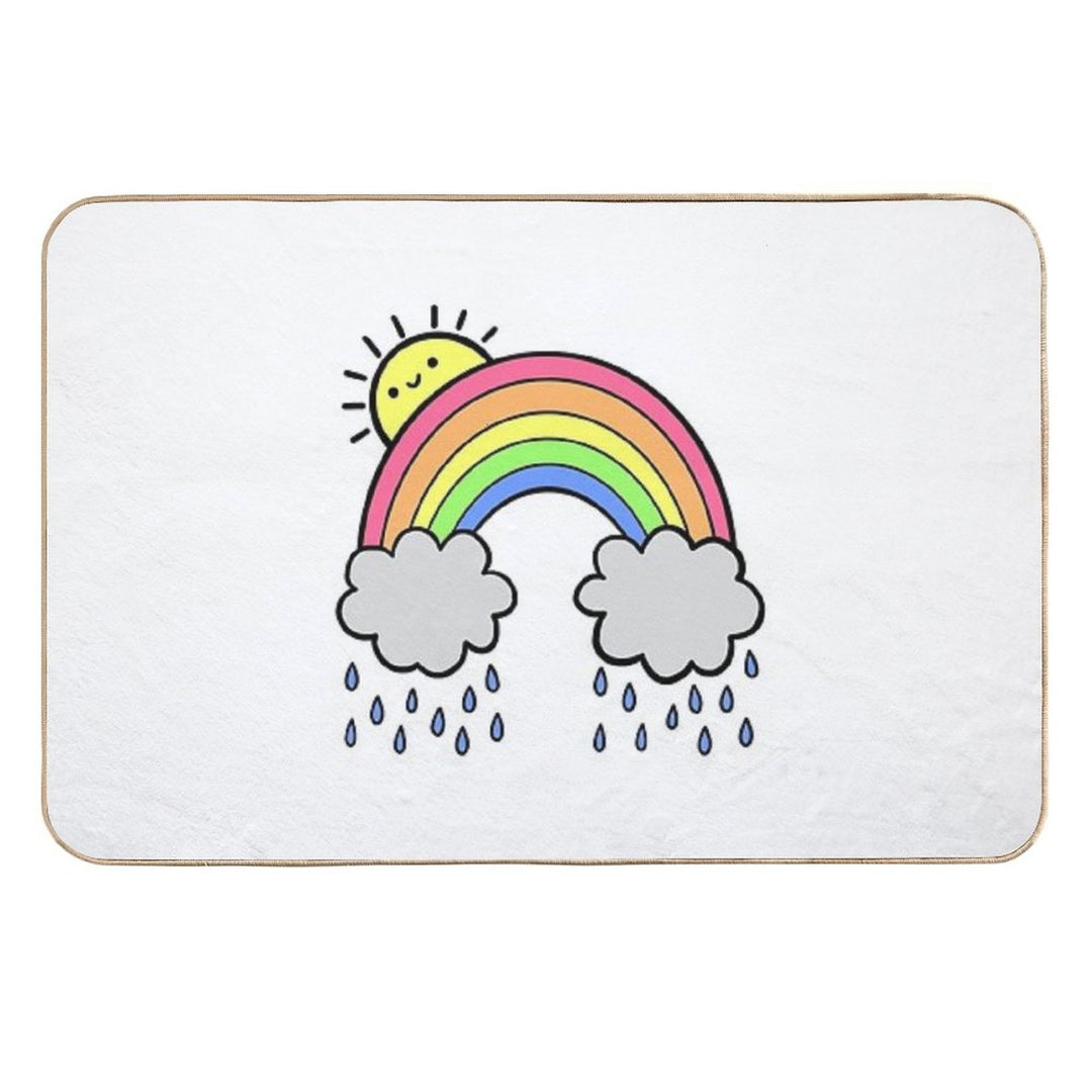 Rainbow Above The Clouds  Toxin-Free Bath Mat
