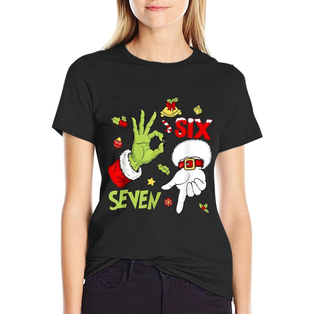 Funny Christmas Hand 6-7 Six Seven – Holiday Humor  Wrinkle-resistant T-Shirt