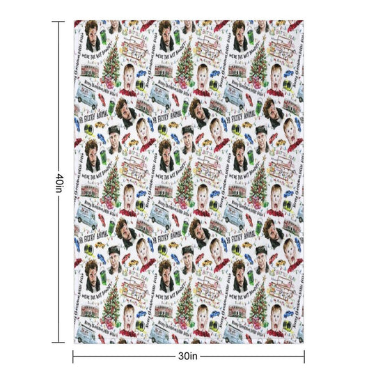 Home Alone Kevin McCallister Christmas Holiday Pattern Plush Throw Blanket
