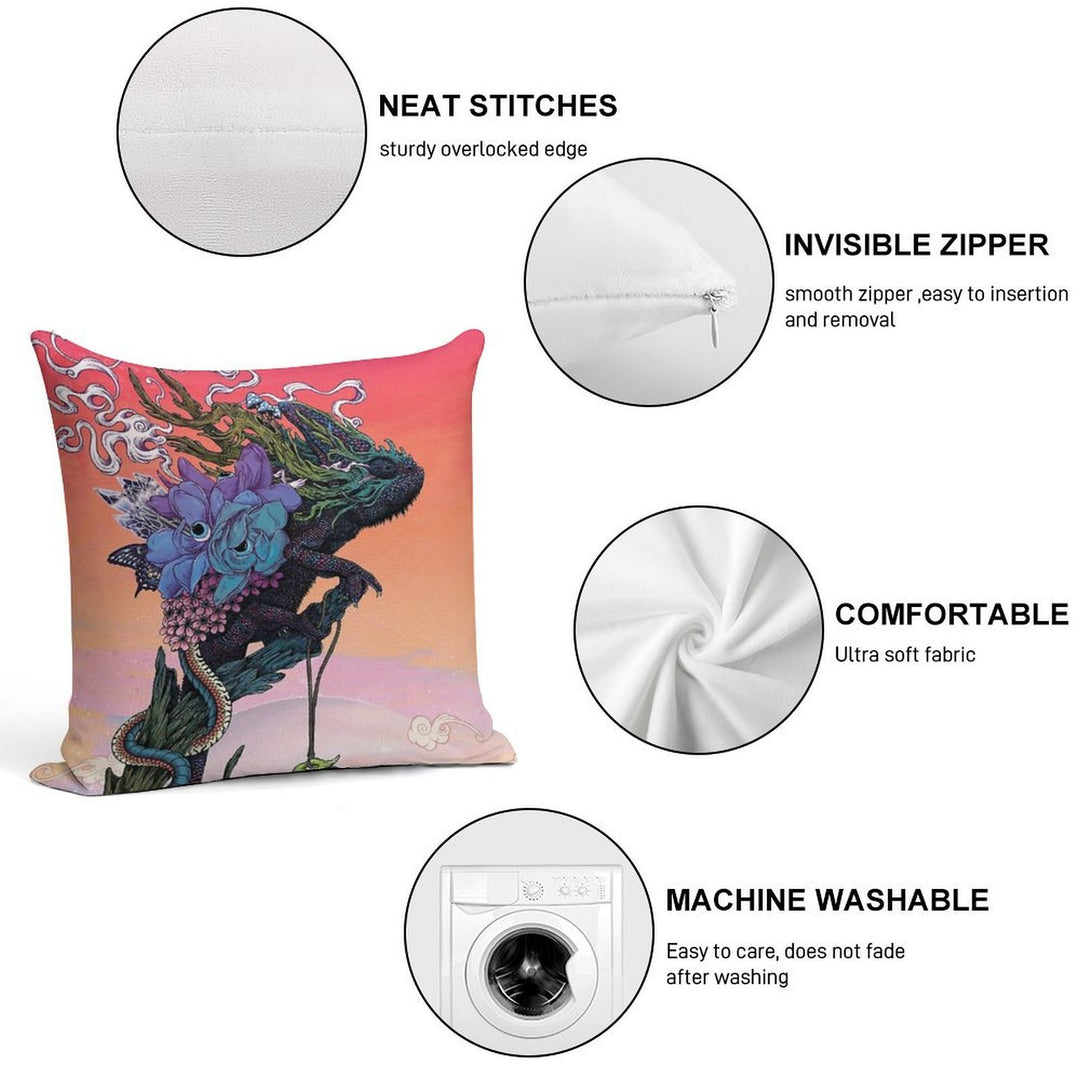 Phantasmagoria Soft Hidden Zipper Throw Pillow