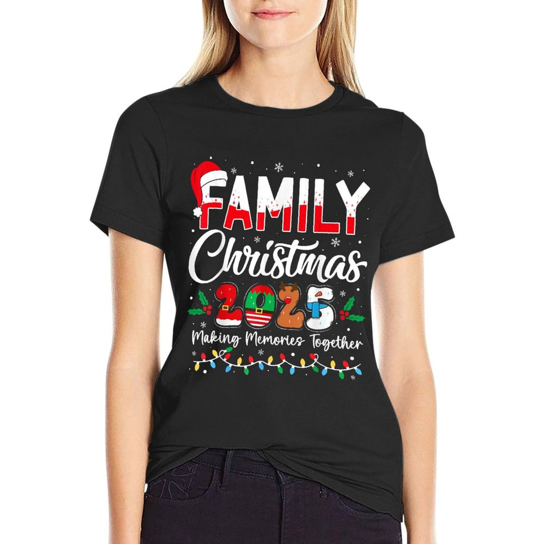 Family Christmas 2025 Matching Outfit Xmas Squad Santa  Slim-fit Cut T-Shirt