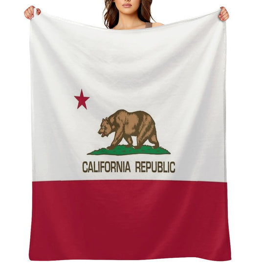 California Republic State Flag of California Easy Care Throw Blanket