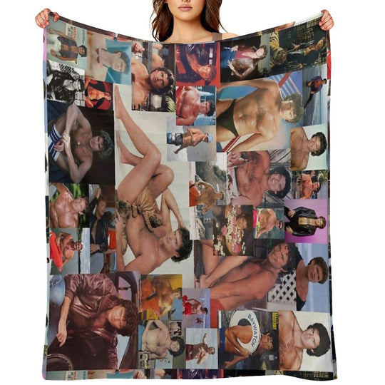 Hoff Chest Collage Wrinkle-free Throw Blanket