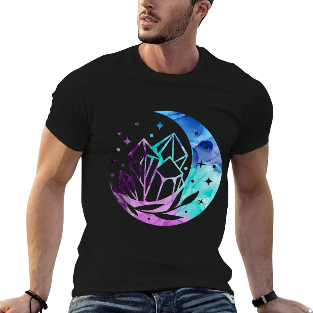 Vintage Celestial Moon Phase Watercolor Goth Crystal Women Premium Comfortable T-Shirt