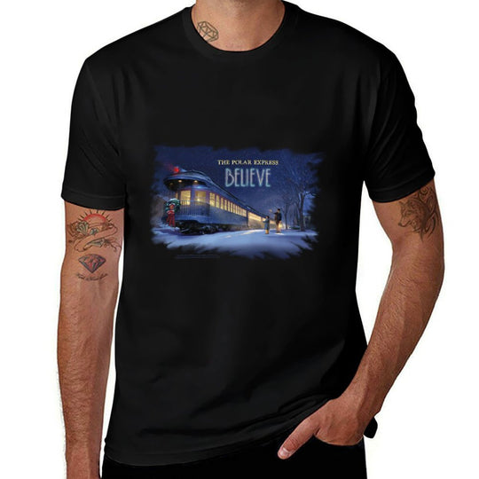 Polar Express Believe  Rolled Sleeves T-Shirt