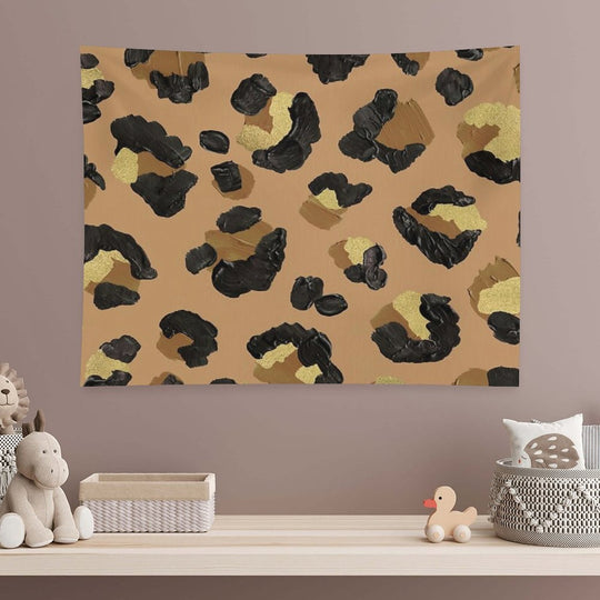 Leopard Print – Neutral & Gold Palette Tapestry