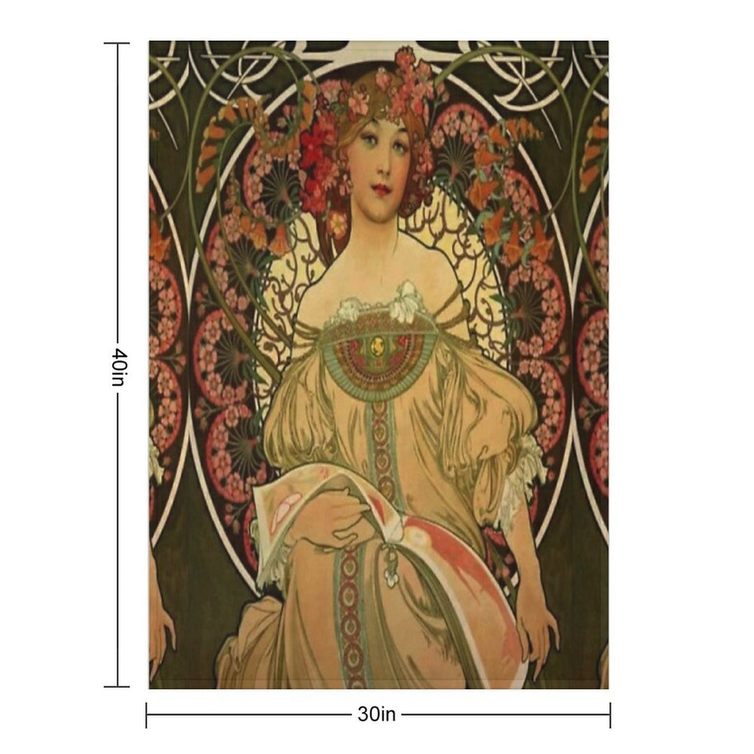 Alphonse Mucha -1860 - 1939 Durable Throw Blanket