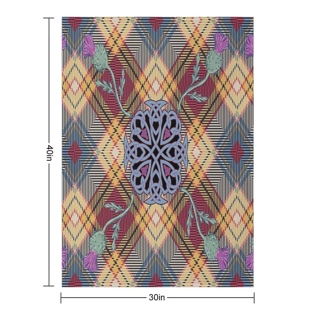 Scottish Thistle Tartan Easy Care Throw Blanket