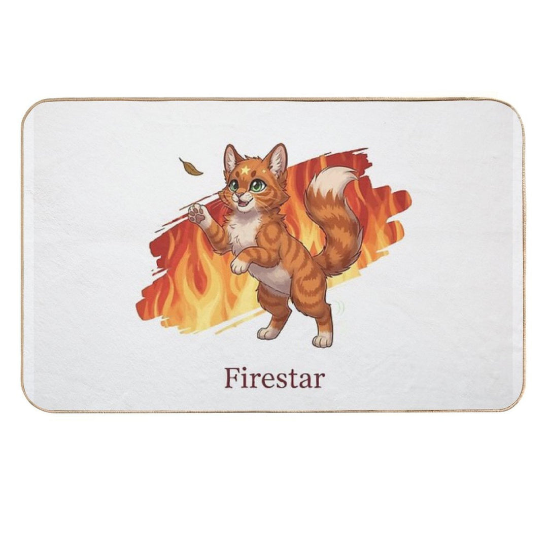 Chibi Warriors Firestar Cat Cute ThunderClan Leader Firepaw Fanart  Non-Slip Bath Mat