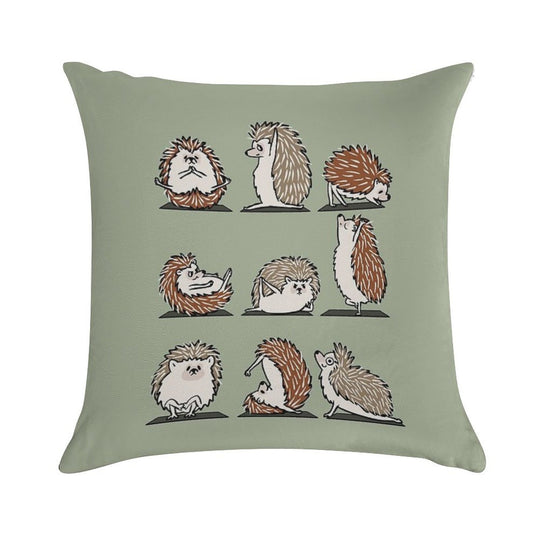 Hedgehog Yoga Soft Ultra-Soft Texture Throw Pillow