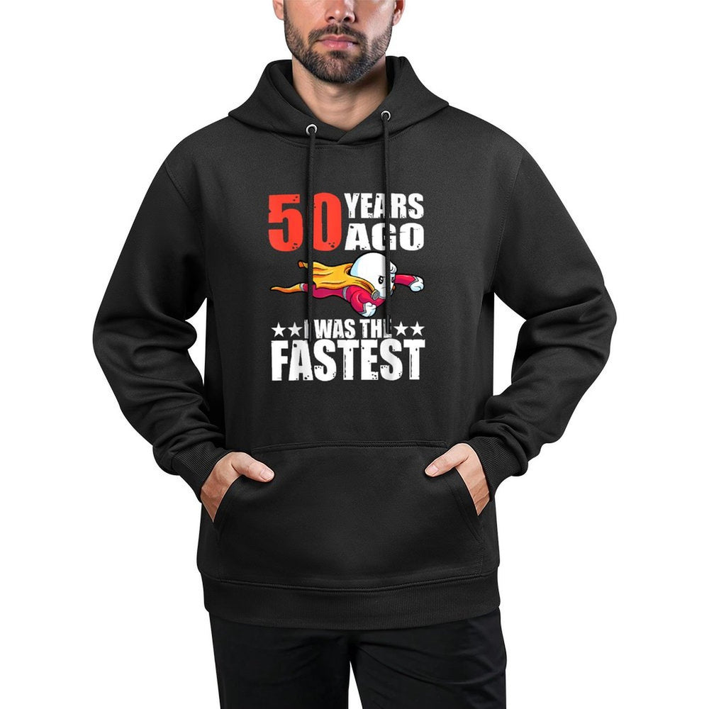50 Years Ago I Was The Fastest 50th Birthday Sperm Cotton-Polyester Blend Hoodie