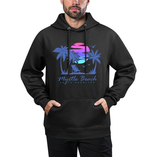 MYRTLE BEACH SOUTH CAROLINA Vacation Retro Vintage Sunset Breathable Fabric Hoodie
