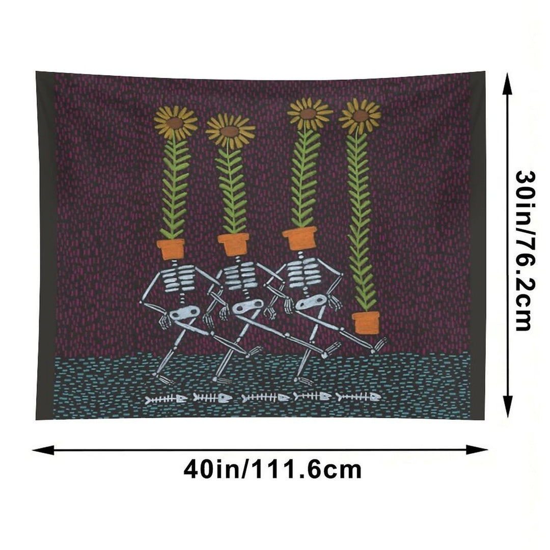 Sunflower Skeletons Tapestry