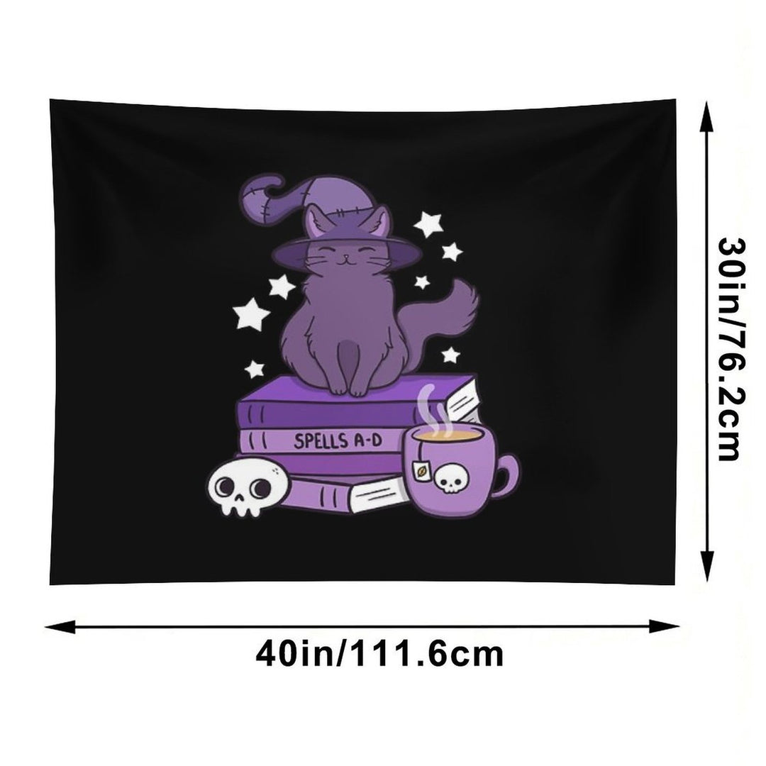 Feline Familiar 02  Black  Nikury Tapestry