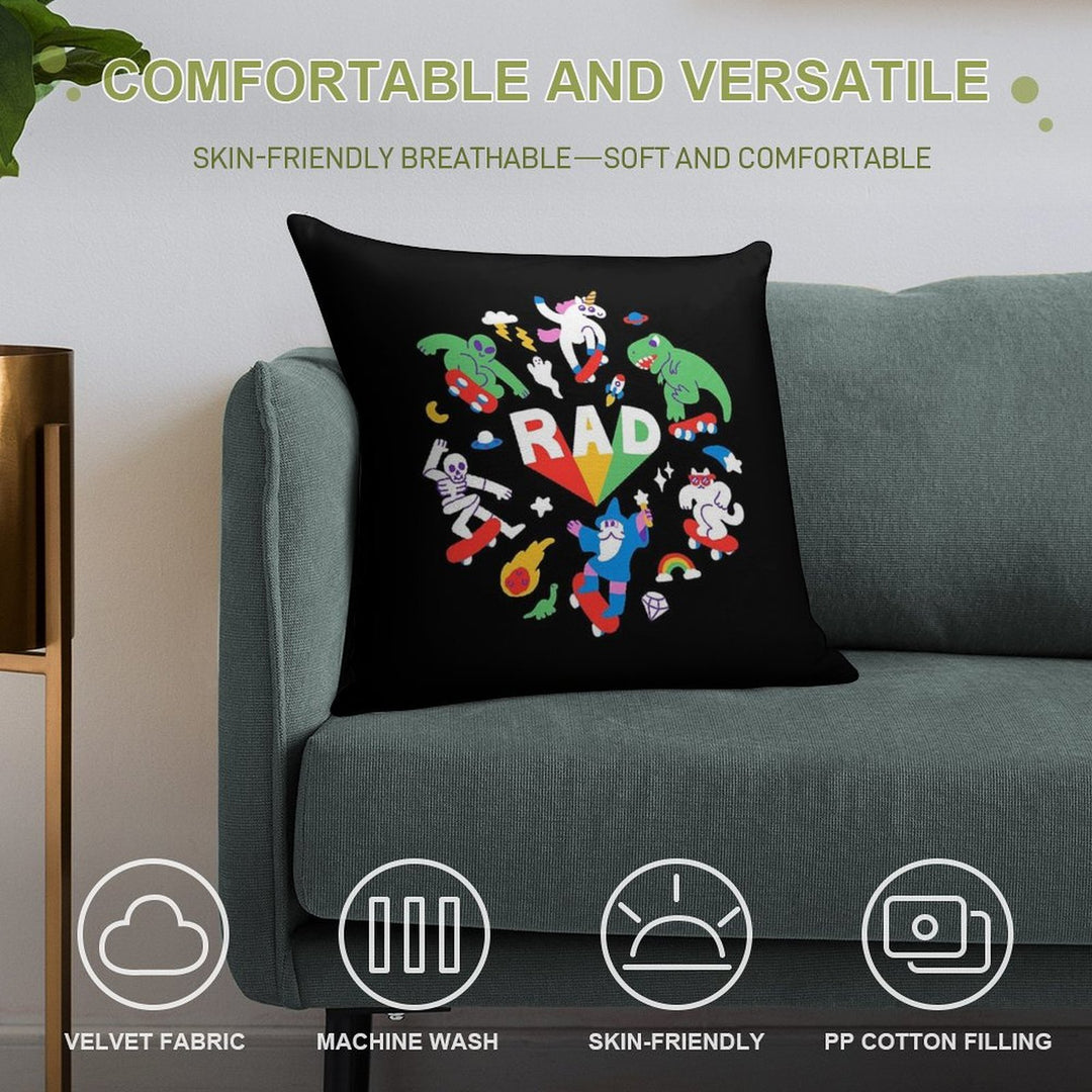 Rad Pals Soft Skin-Friendly Throw Pillow