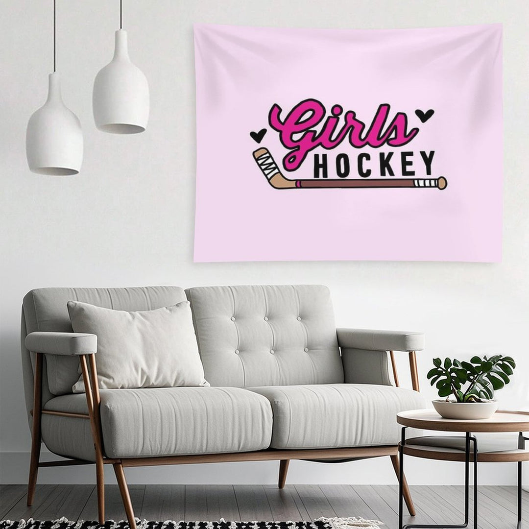 Girls Hockey Tapestry