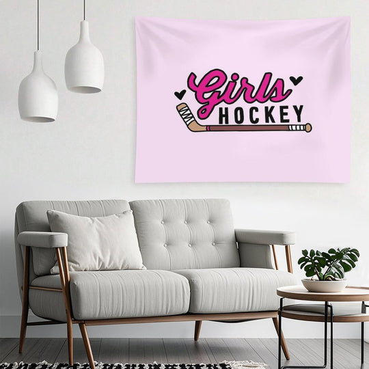 Girls Hockey Tapestry