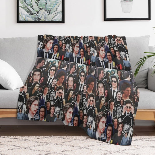 Assorted Adam Driver Collage Eco-conscious Throw Blanket