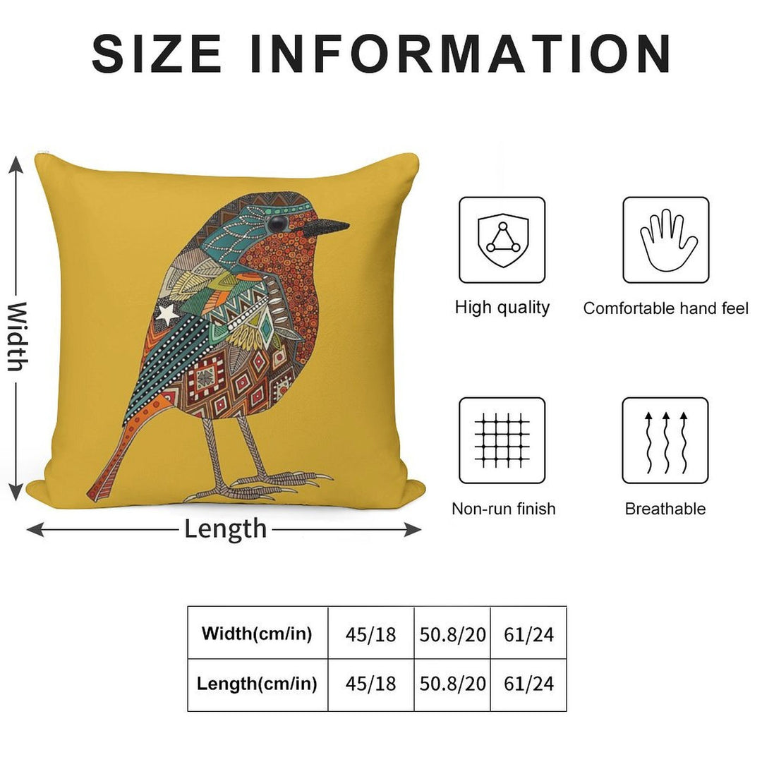 Robin Gold Soft Luxury Feel Throw Pillow