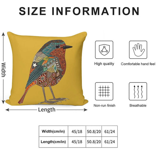 Robin Gold Soft Luxury Feel Throw Pillow