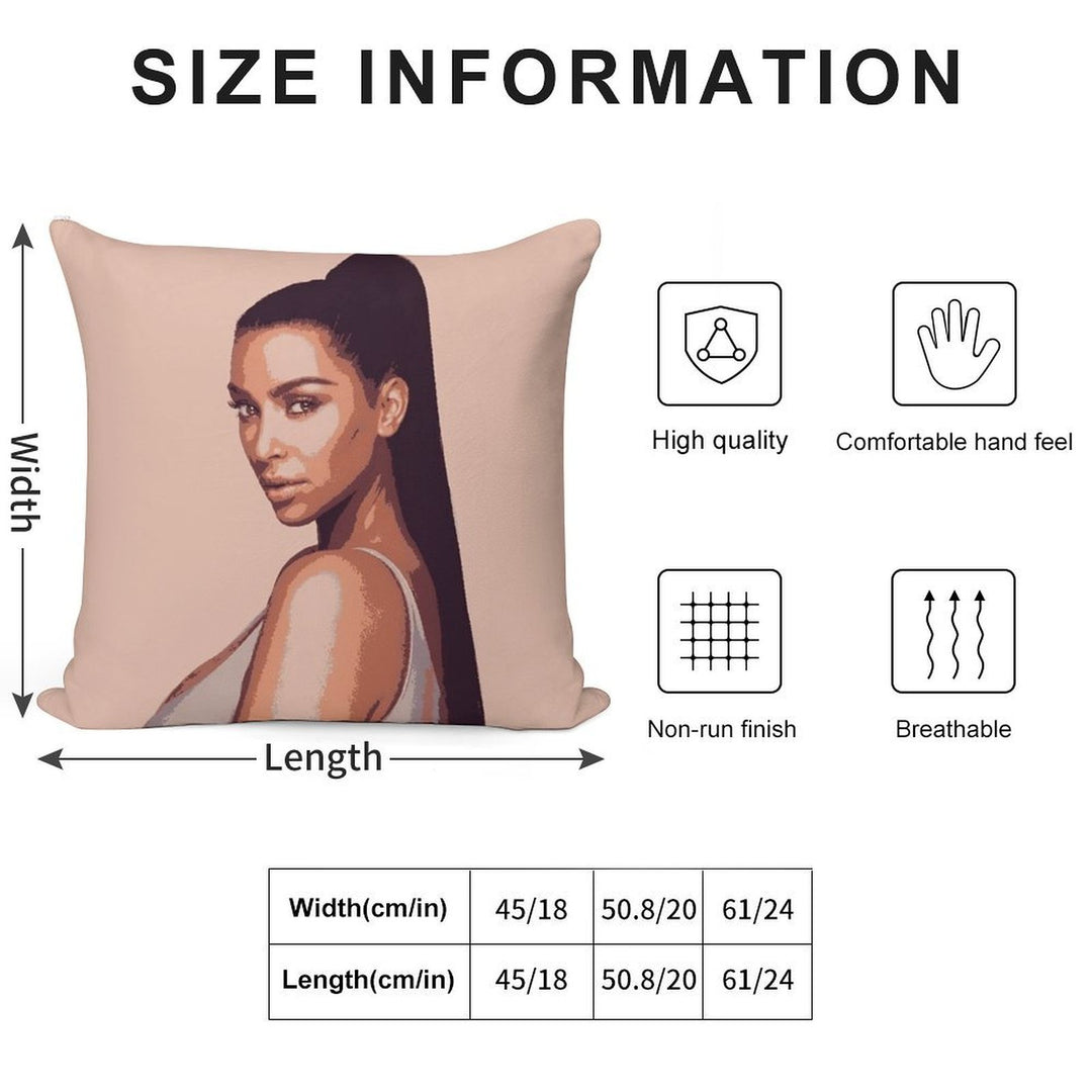 Kim Kardashian Exclusive Merch Soft Reinforced Edging Throw Pillow