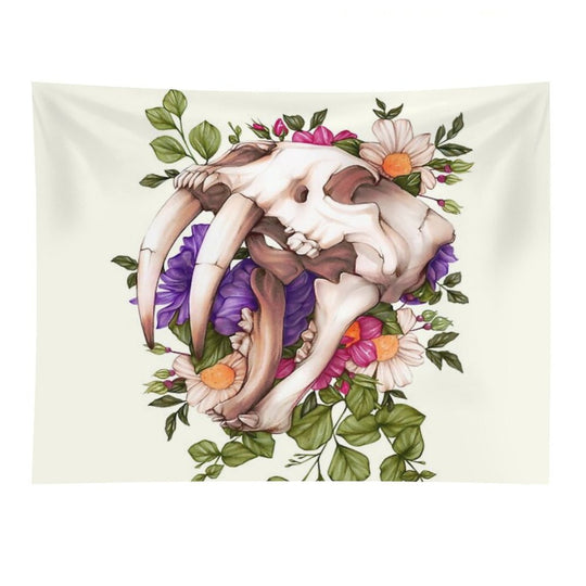 Sabertooth Skull Tapestry