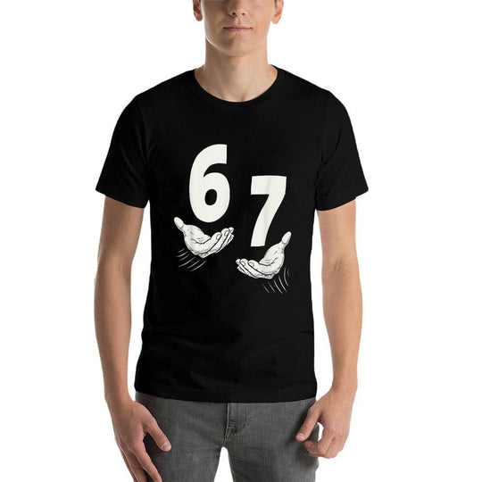 Six Seven 67 6 7 Kids 67n Boys 6-7 Meme Hands Funny  Trendy Pattern T-Shirt