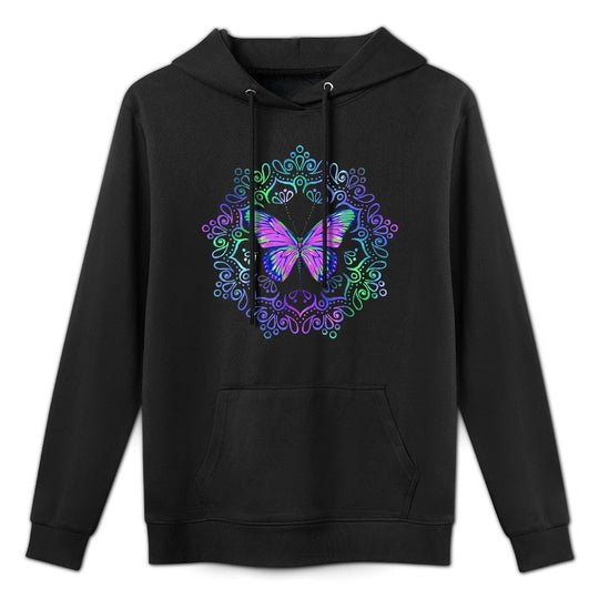 Butterfly Mandala Machine Washable Hoodie