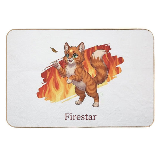 Chibi Warriors Firestar Cat Cute ThunderClan Leader Firepaw Fanart  Non-Slip Bath Mat