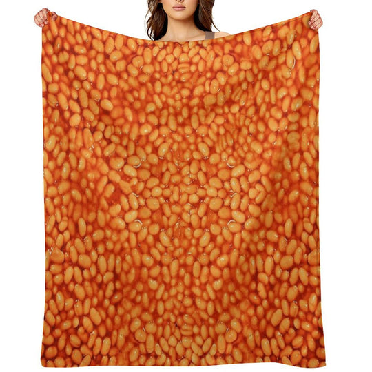 Baked Beans In Things Pattern Wrinkle-free Throw Blanket