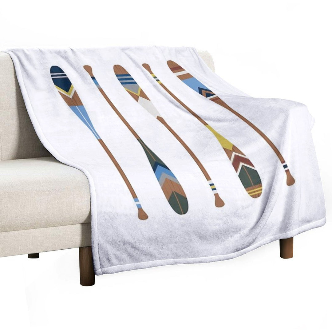Painted Oars Multi-functional Throw Blanket