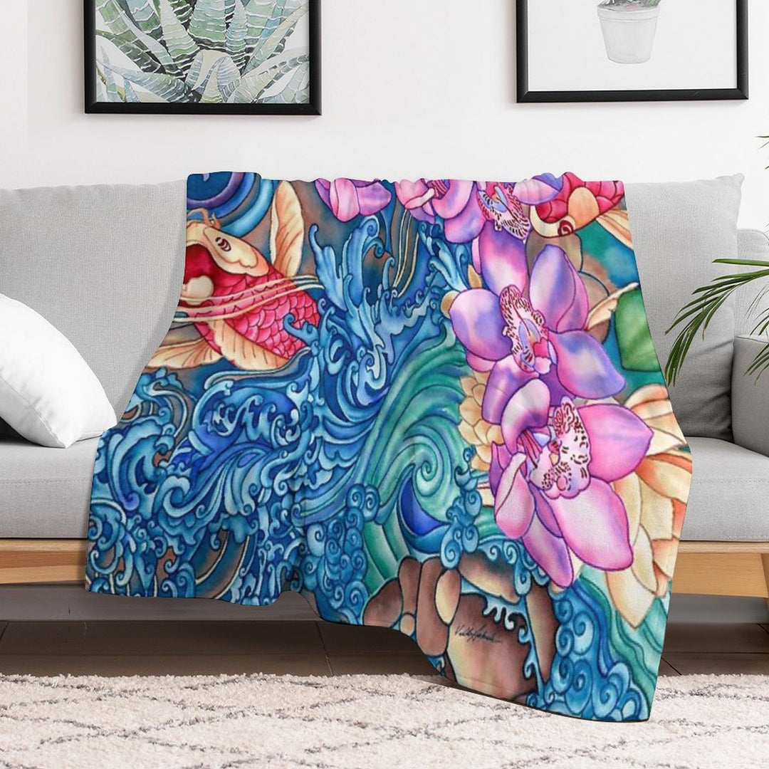 Orchid Splash Durable Throw Blanket