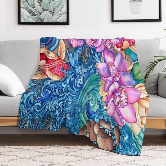 Orchid Splash Durable Throw Blanket