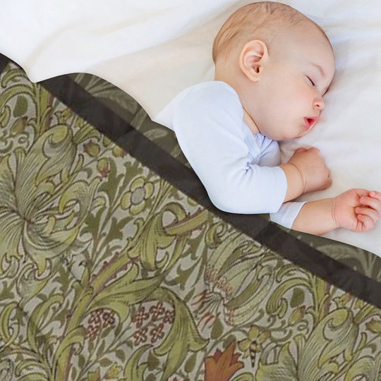 William Morris Floral Lily Willow Art Print Design Sustainable Throw Blanket