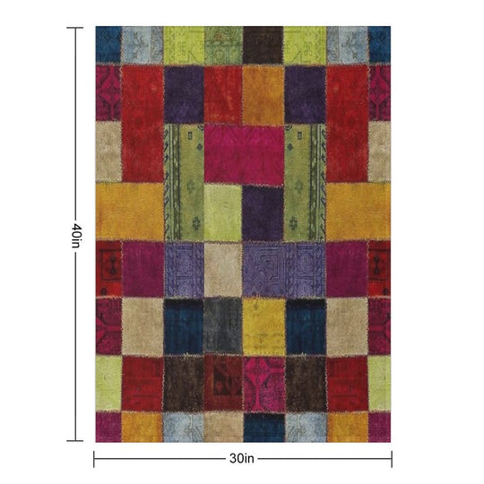 Tradional Oriental Rug Collage Travel-friendly Throw Blanket