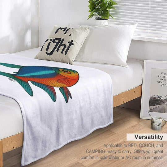 Neon Tetra Fish Japanese Style - Amazon Fish - Cardinal Tetra Easy Care Throw Blanket