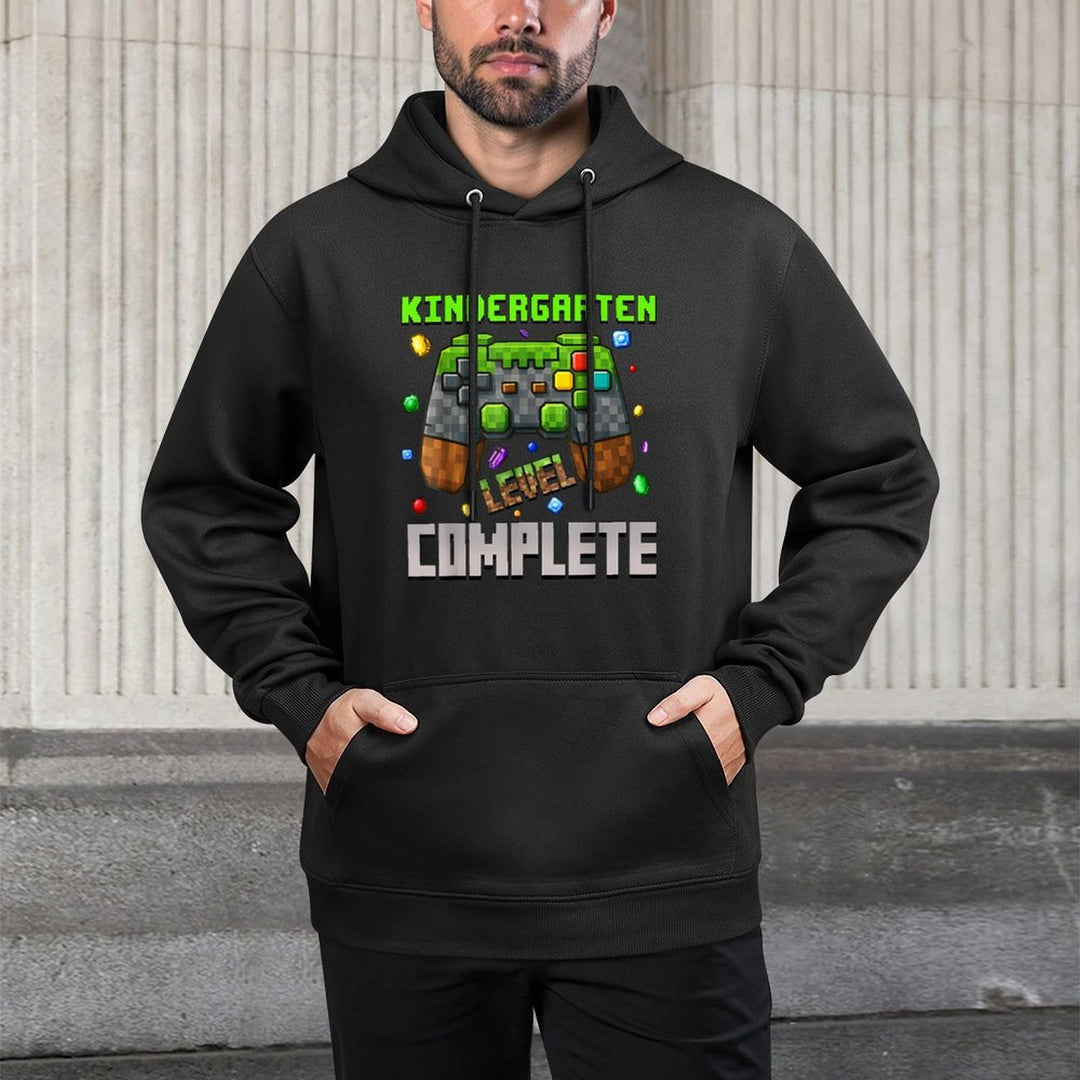 Kindergarten Level Complete Graduation Gamer Pixel Versatile Streetwear Hoodie