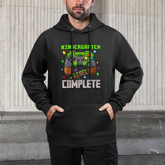 Kindergarten Level Complete Graduation Gamer Pixel Versatile Streetwear Hoodie