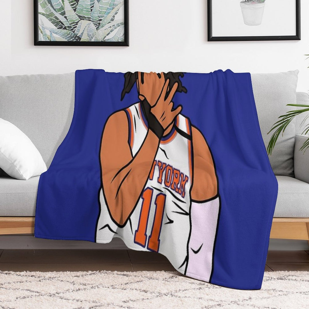 Jalen Brunson 3 Point Celebration Eco-conscious Throw Blanket