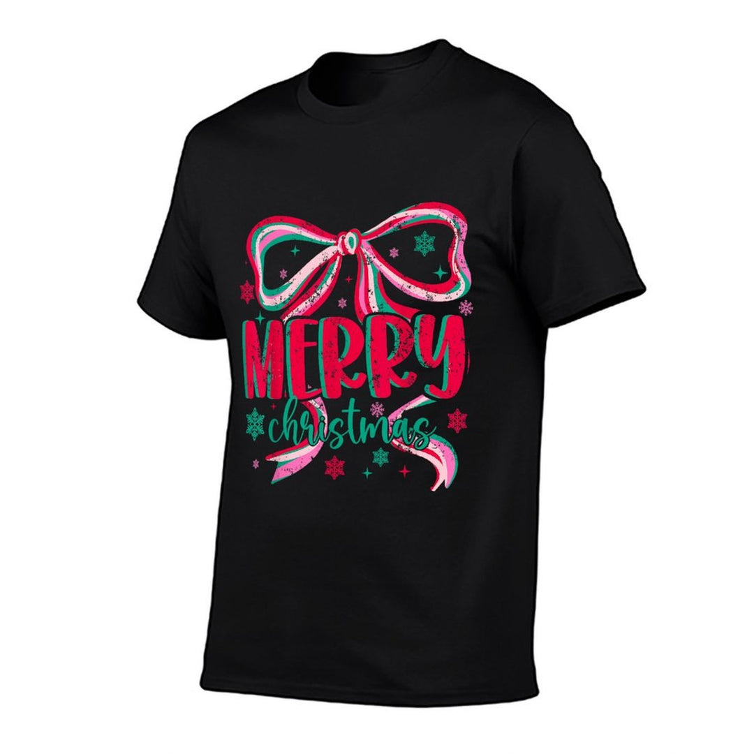 Retro Merry Christmas Coquette Xmas Holiday Woman Men  Odor-resistant T-Shirt