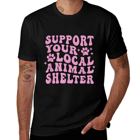 Support Your Local Animal Shelter Rescue Dogs Fur Mama Retro  Stretchy T-Shirt